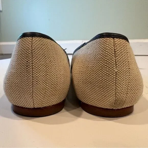 Talbots Natural Round Toe Gold Buckle Flats 9B - Picture 4 of 7